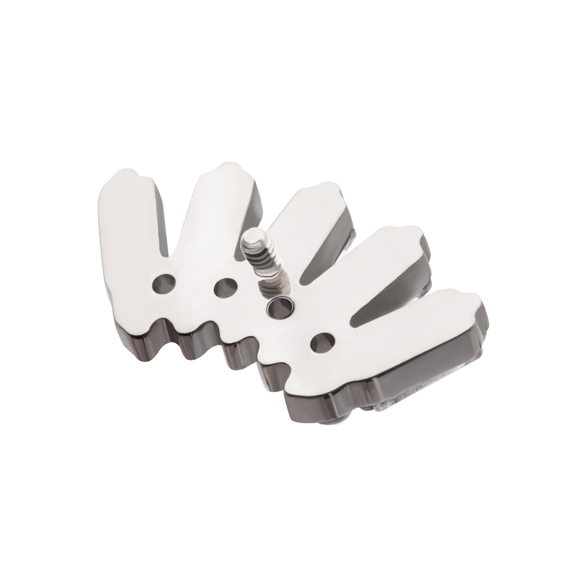 Titanium Internally Threaded Prong Set Baguette Round Gem Fan Shape 5-Cluster Top titd996-16c -Rebel Bod-RebelBod