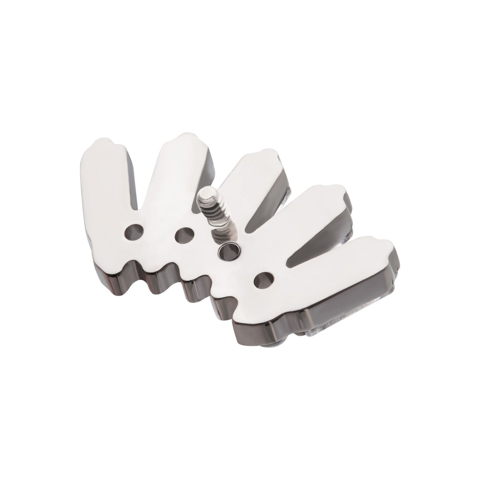 Titanium Internally Threaded Prong Set Baguette Round Gem Fan Shape 5-Cluster Top titd996-16c -Rebel Bod-RebelBod