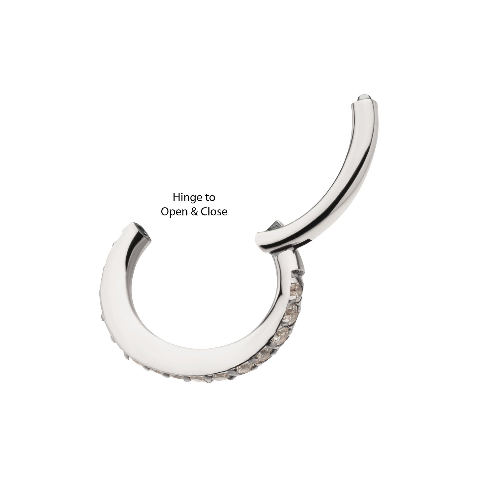 Titanium Oval Shape CNC Set Full Clear CZ Hinged Segment Clicker tisgrhov2 -Rebel Bod-RebelBod