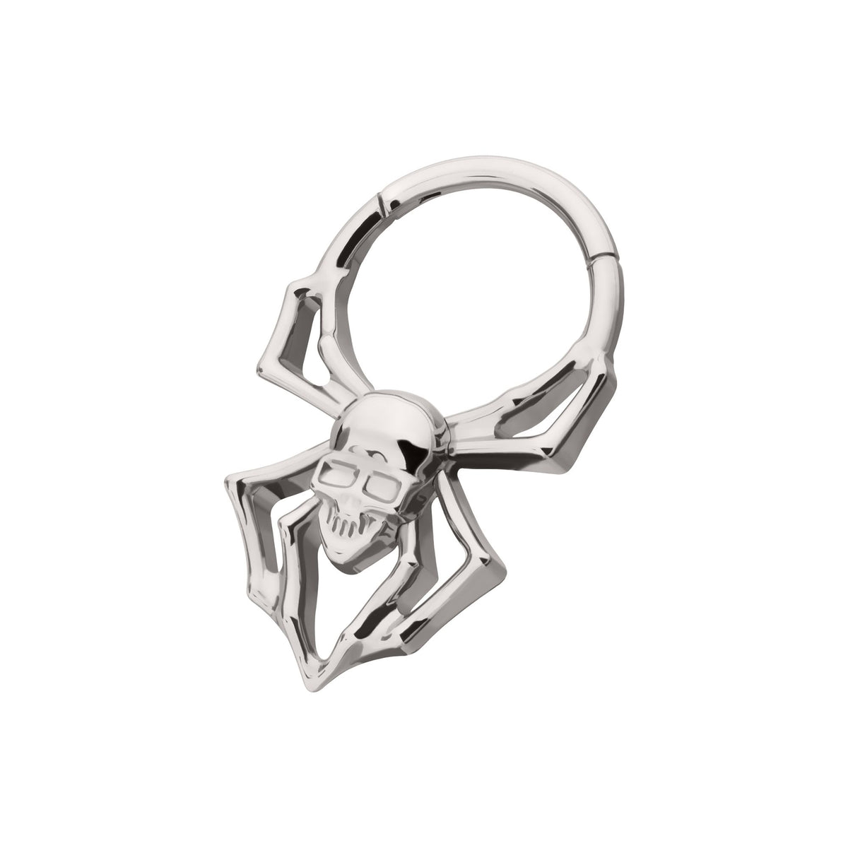 Titanium Spider Skull Front Facing Hinged Segment Clicker tisgrhp18610 -Rebel Bod-RebelBod
