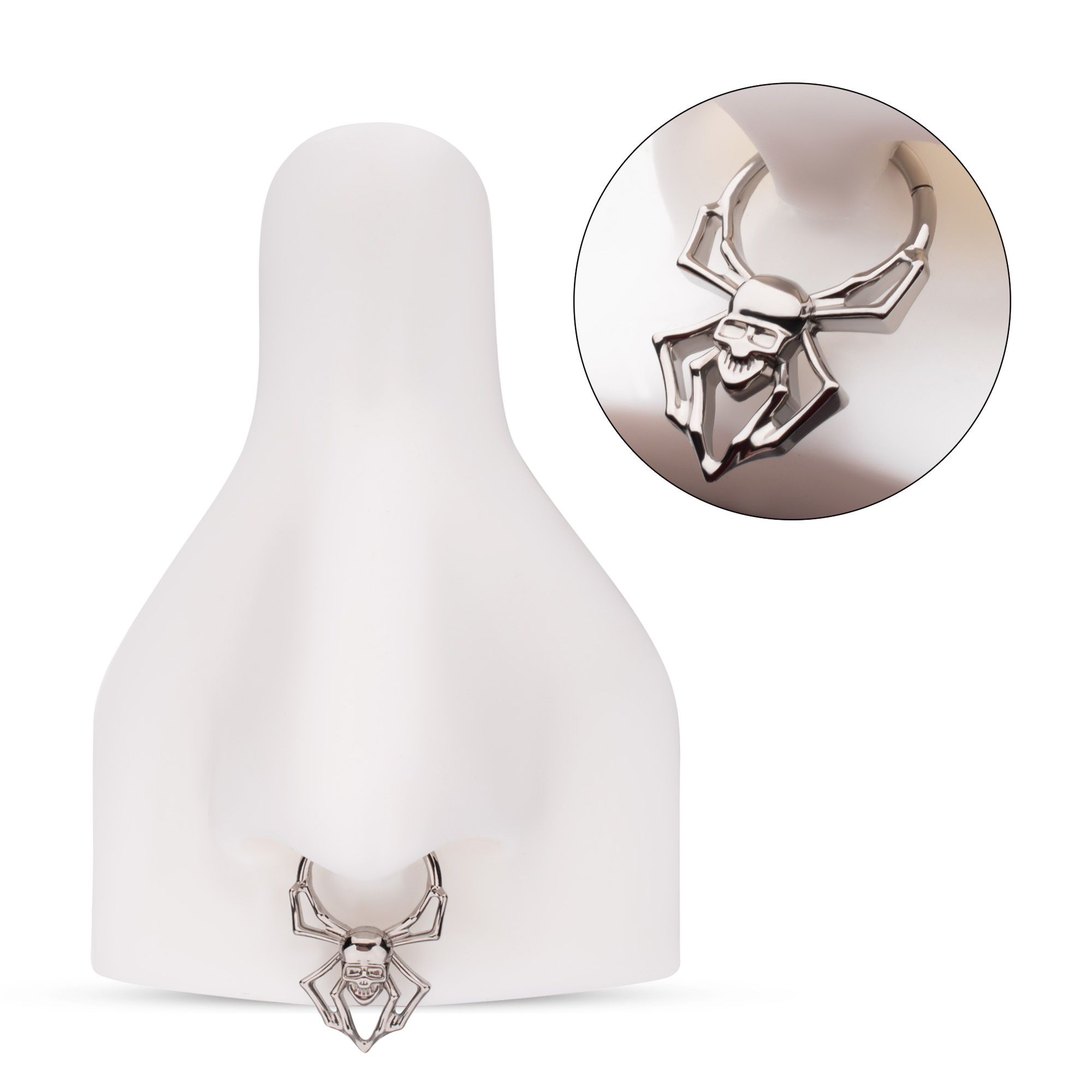 Titanium Spider Skull Front Facing Hinged Segment Clicker tisgrhp18610 -Rebel Bod-RebelBod