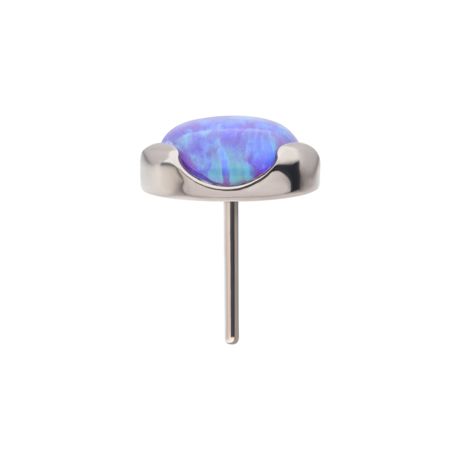 Titanium Threadless 3-Prong Set Opal Low Profile Top titls35-16 -Rebel Bod-RebelBod