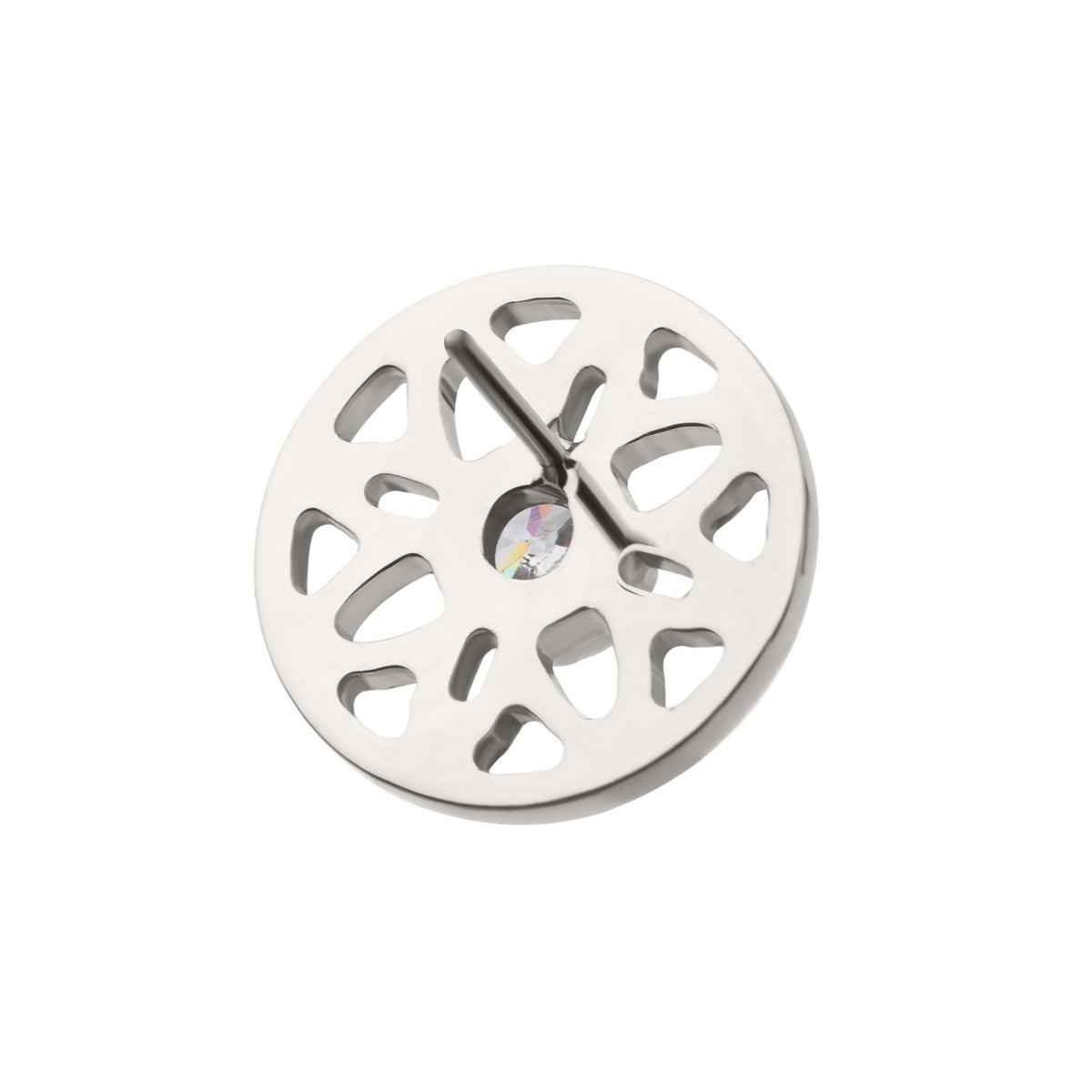 Titanium Threadless Bezel Set Gem Flower Mandala Top titls869c -Rebel Bod-RebelBod
