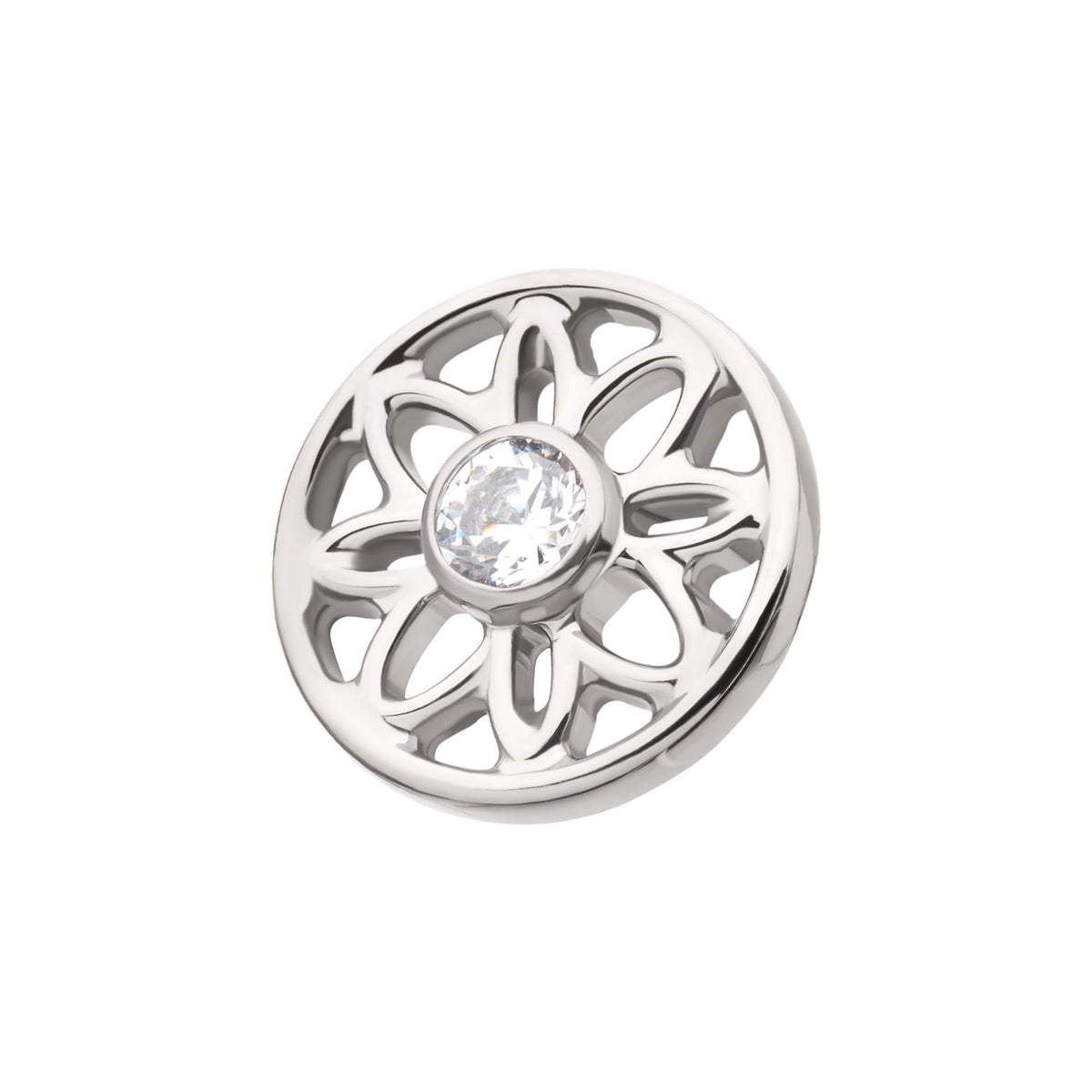 Titanium Threadless Bezel Set Gem Flower Mandala Top titls869c -Rebel Bod-RebelBod