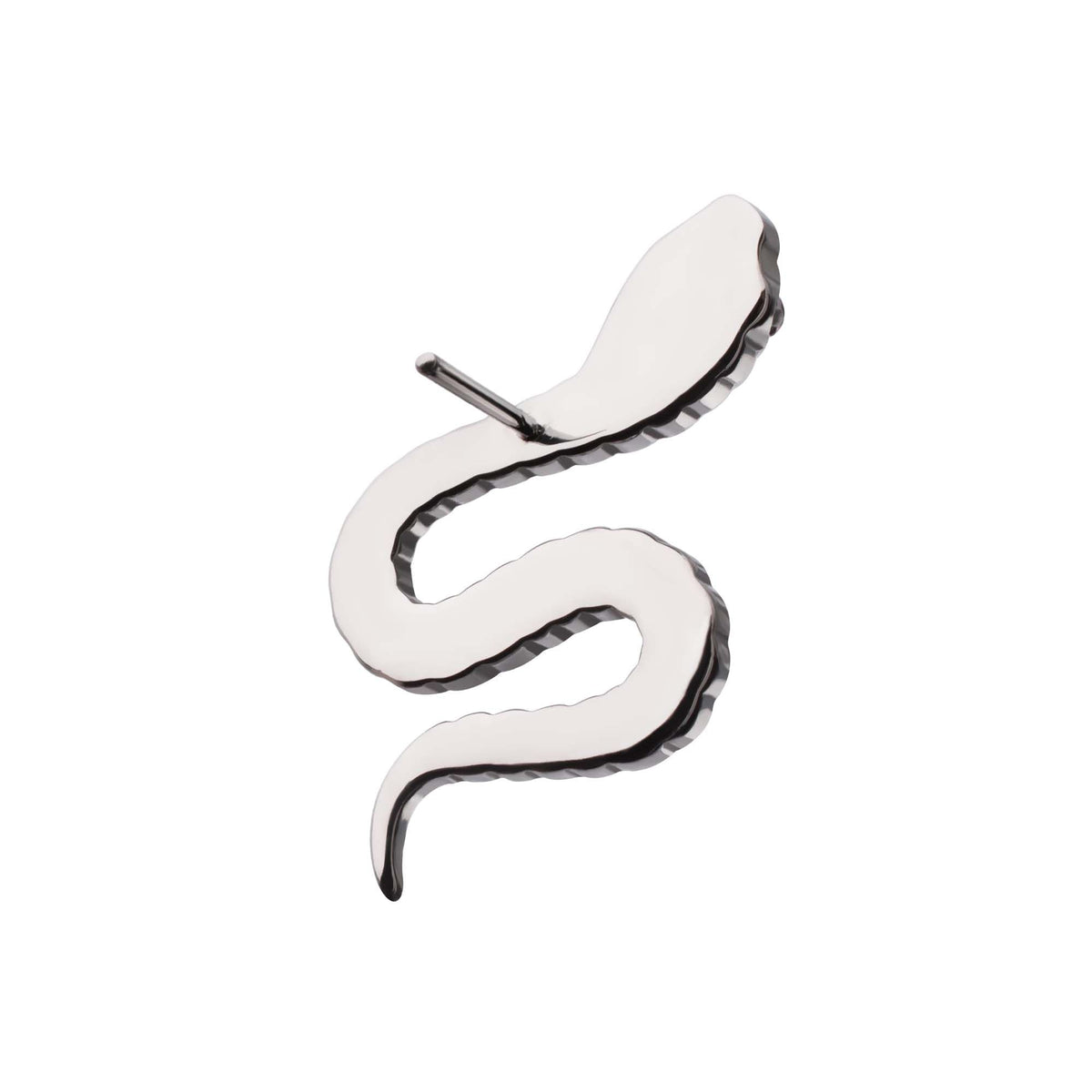 Titanium Threadless Garnet CZ Eye Snake Top titls9641r -Rebel Bod-RebelBod