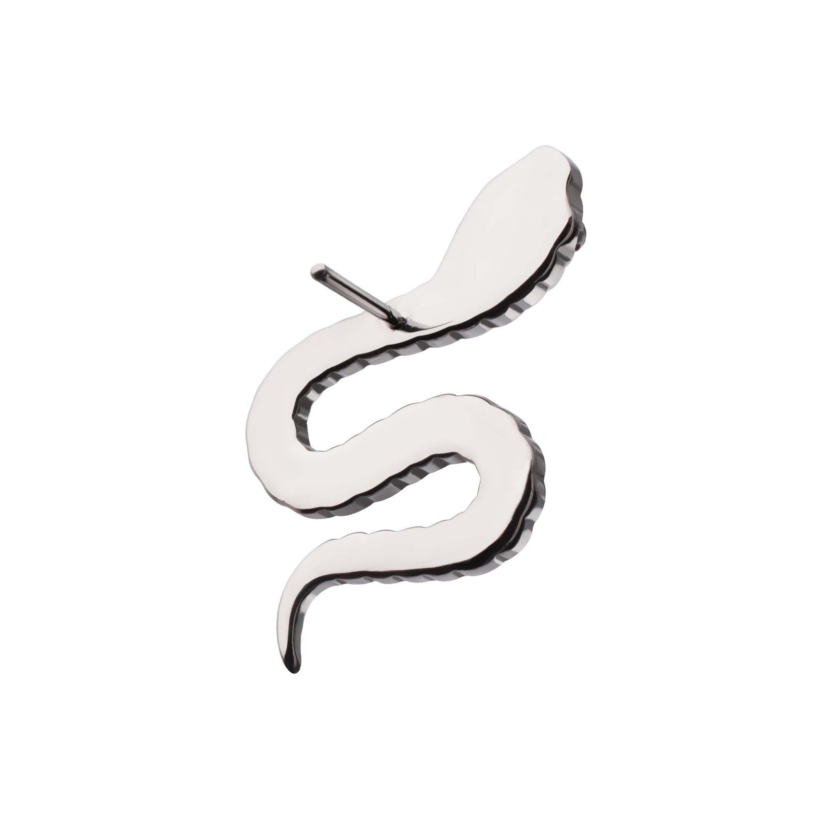 Titanium Threadless Garnet CZ Eye Snake Top titls9641r -Rebel Bod-RebelBod