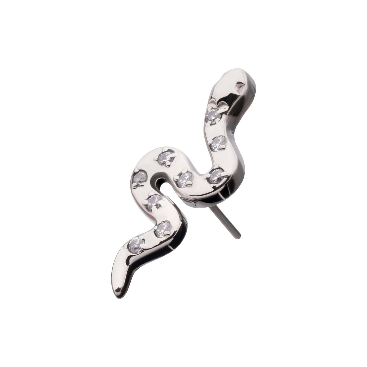 Titanium Threadless Prong Set 9-Gem Snake Top titls8481c -Rebel Bod-RebelBod