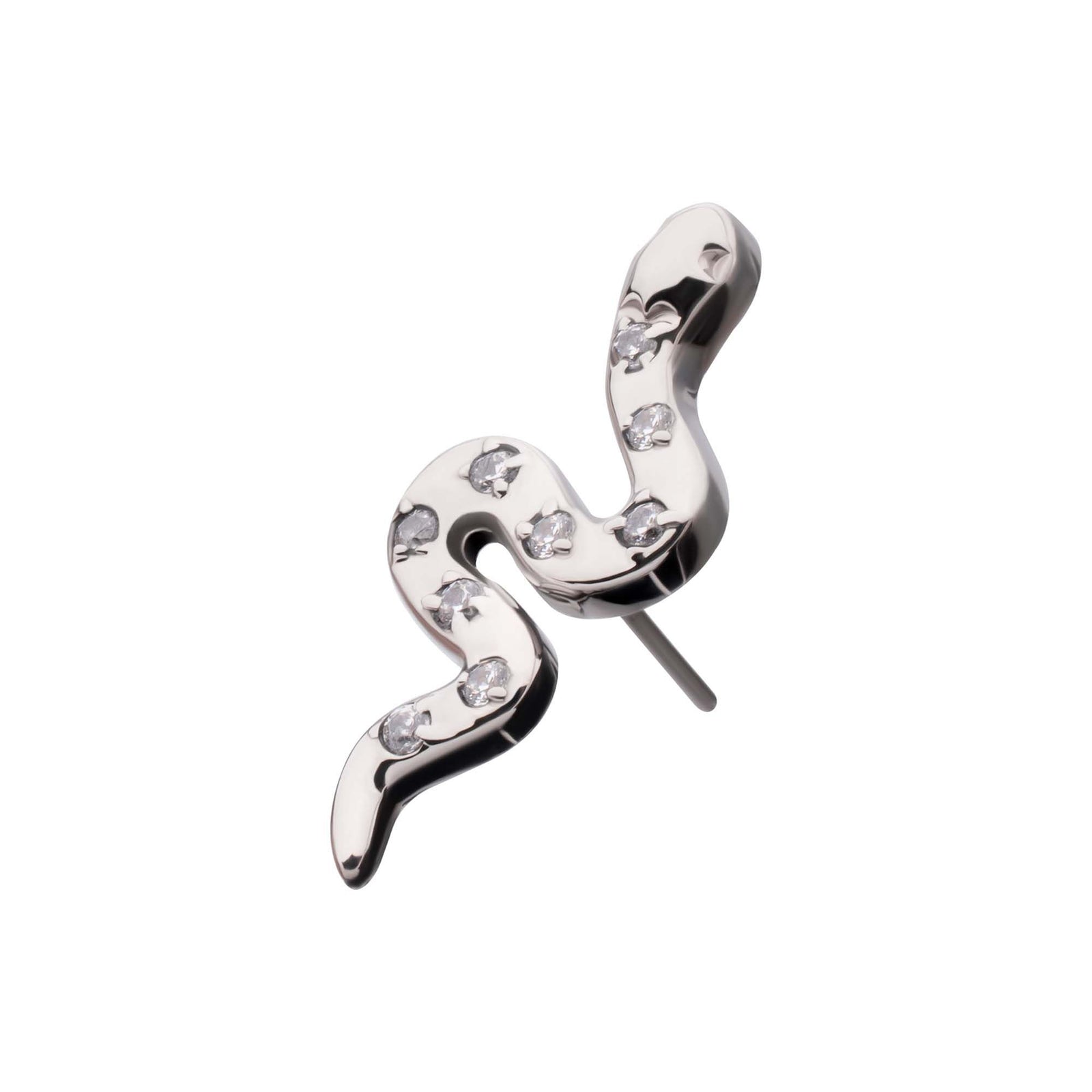 Titanium Threadless Prong Set 9-Gem Snake Top titls8481c -Rebel Bod-RebelBod