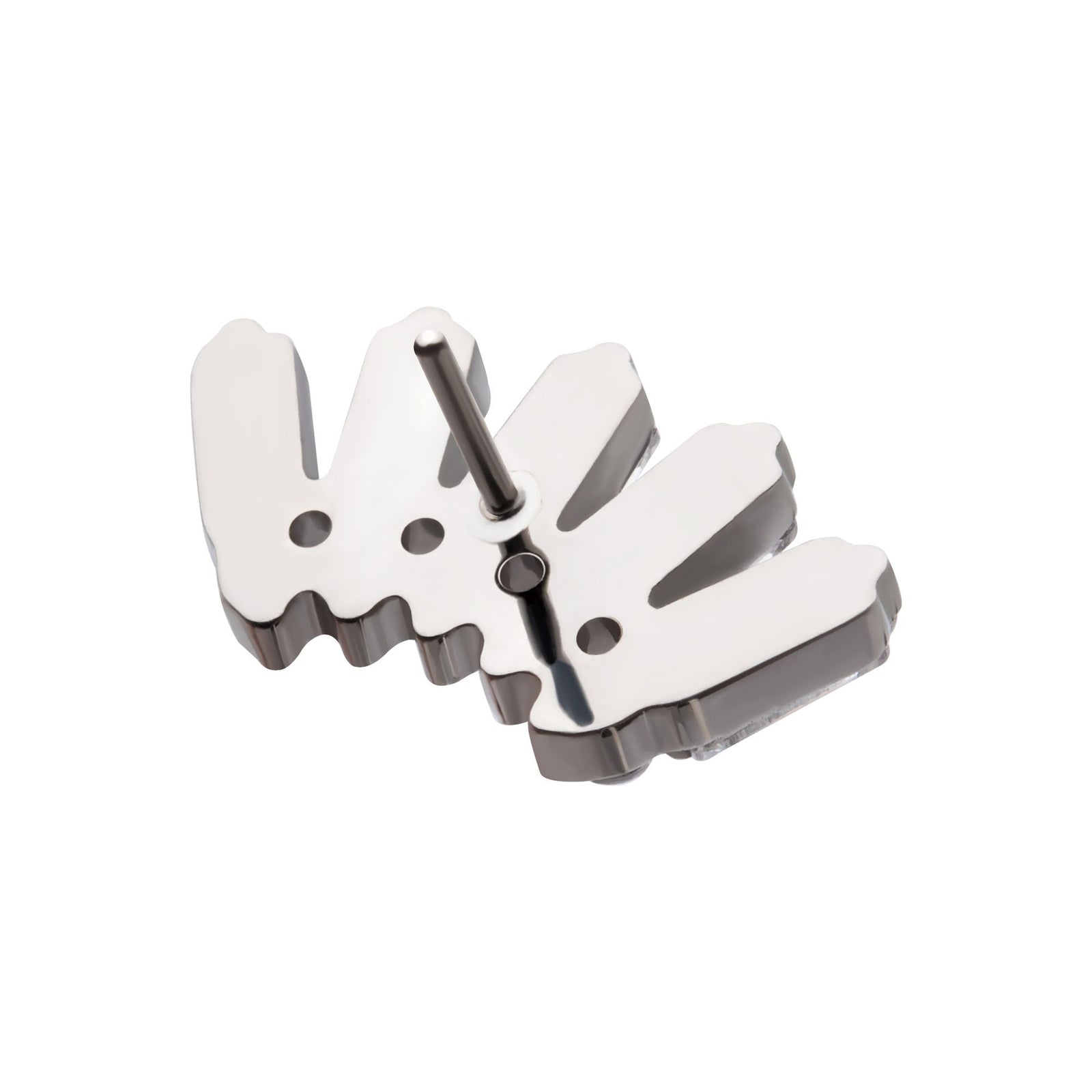 Titanium Threadless Prong Set Baguette Round Gem Fan Shape 5-Cluster Top titls996c -Rebel Bod-RebelBod