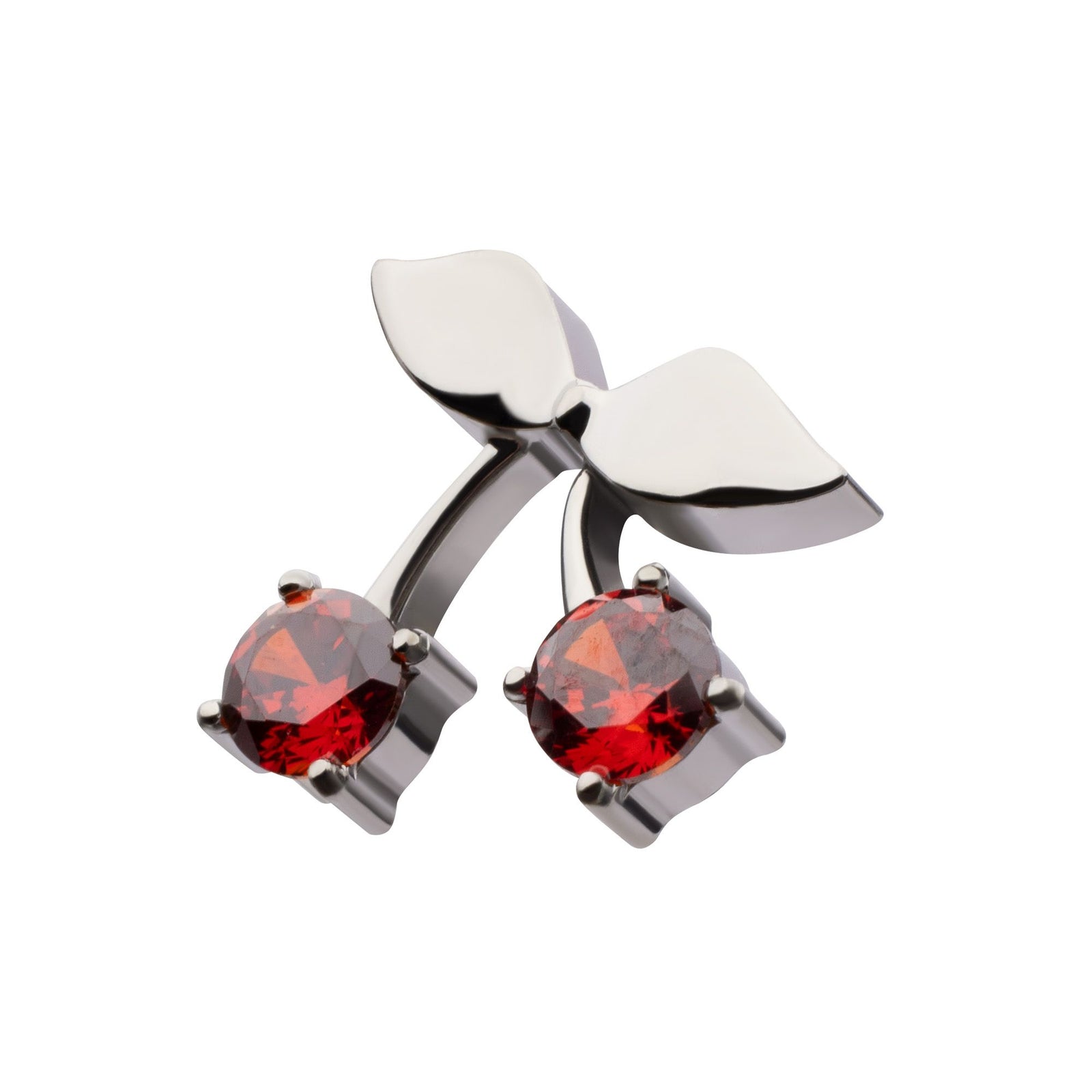 Titanium Threadless Prong Set Garnet Gem Cherry Top titls8541r -Rebel Bod-RebelBod