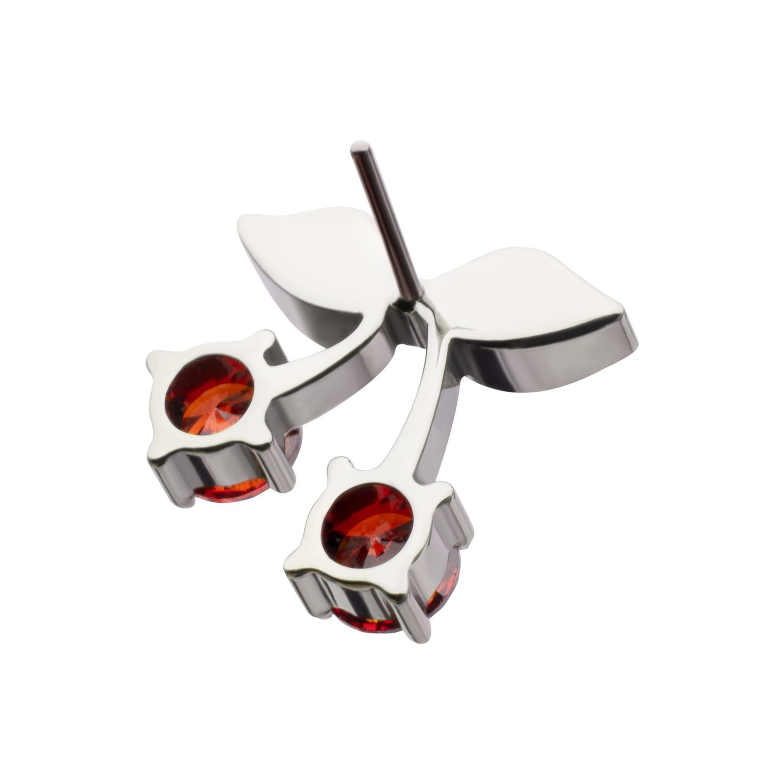 Titanium Threadless Prong Set Garnet Gem Cherry Top titls8541r -Rebel Bod-RebelBod