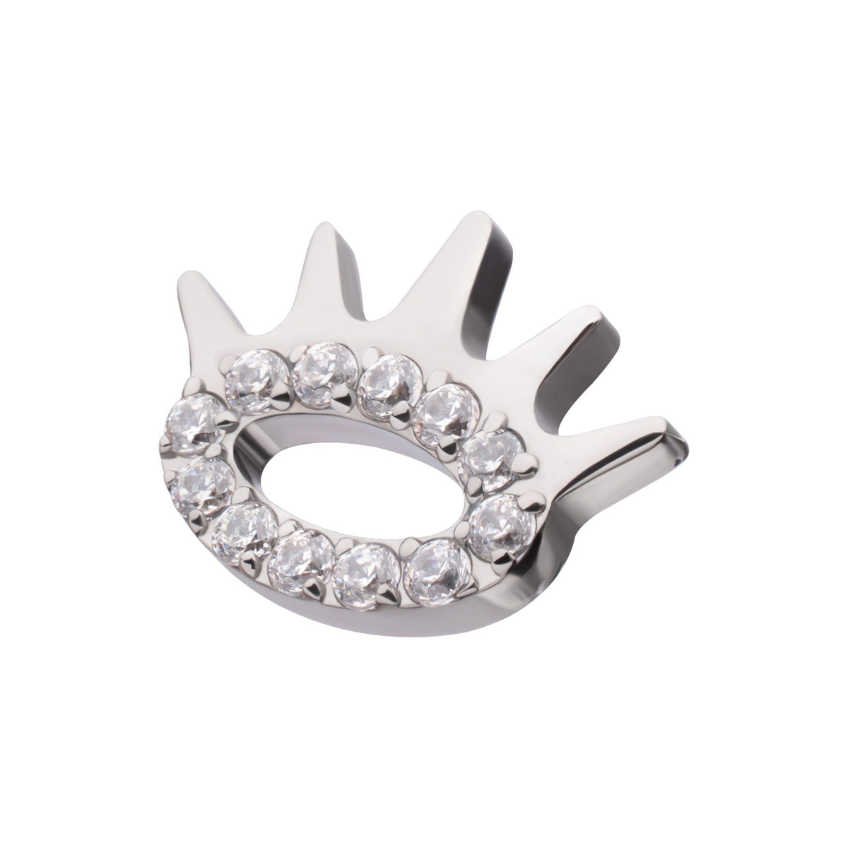 Titanium Threadless Prong Set Gem Eye Lash Top titls874c -Rebel Bod-RebelBod