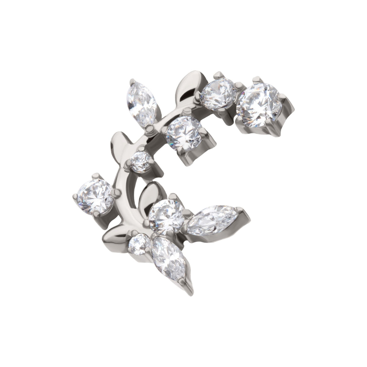 Titanium Threadless Prong Set Round Marquise Gem Vine Top titls882c -Rebel Bod-RebelBod
