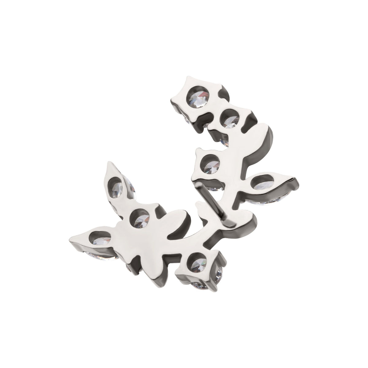 Titanium Threadless Prong Set Round Marquise Gem Vine Top titls882c -Rebel Bod-RebelBod