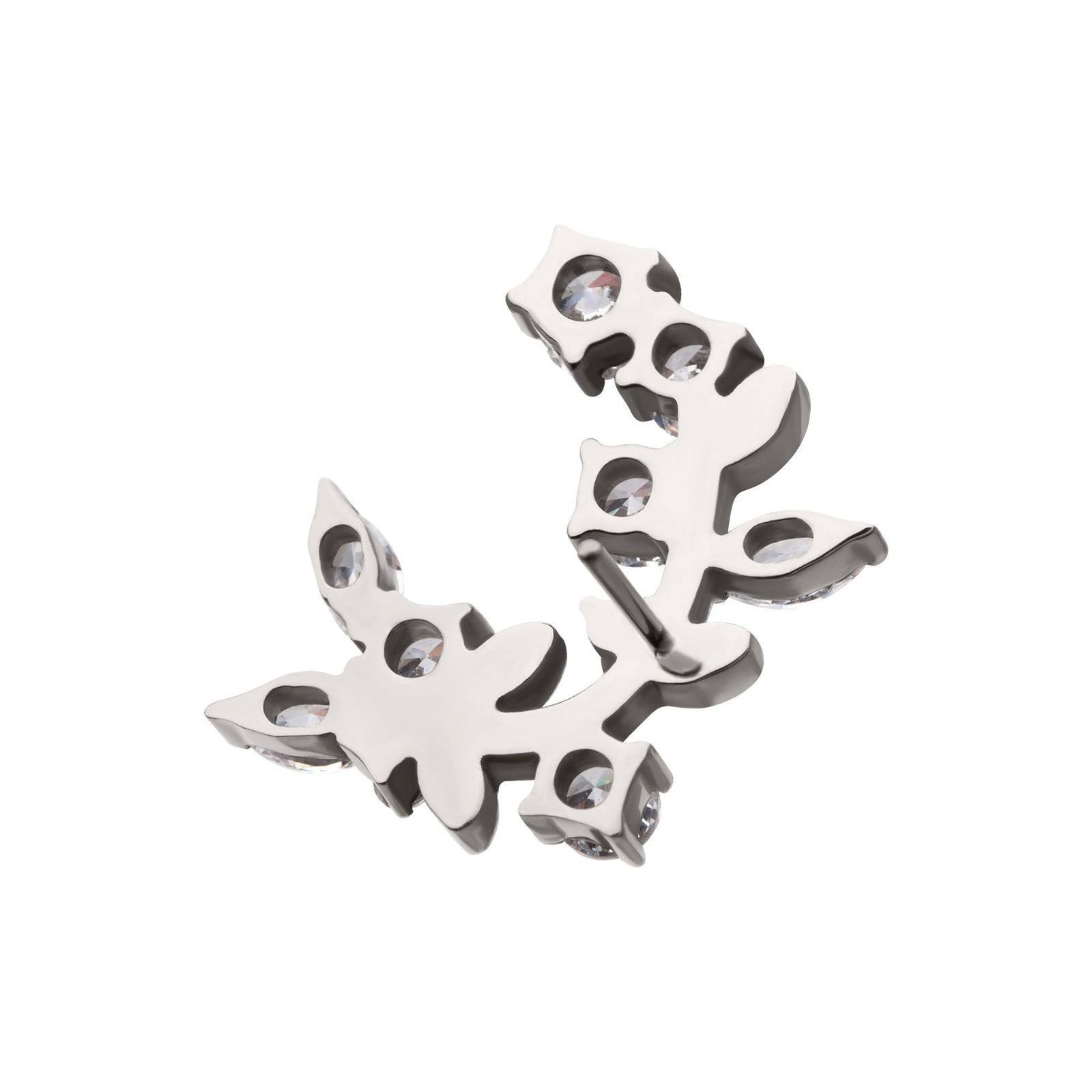 Titanium Threadless Prong Set Round Marquise Gem Vine Top titls882c -Rebel Bod-RebelBod