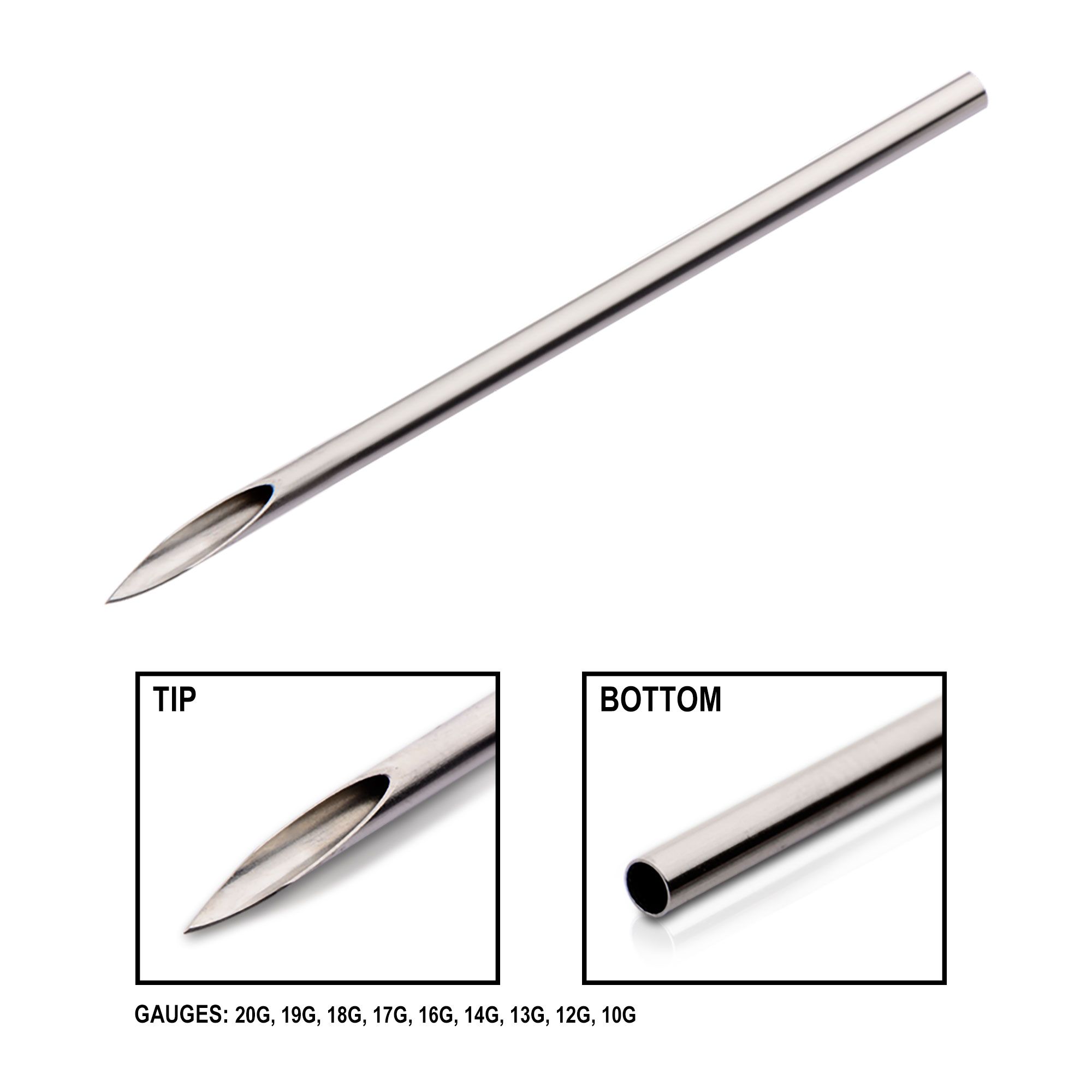 Tri-Beveled Medical Grade Laser Sharpened Piercing Needles -Rebel Bod-RebelBod