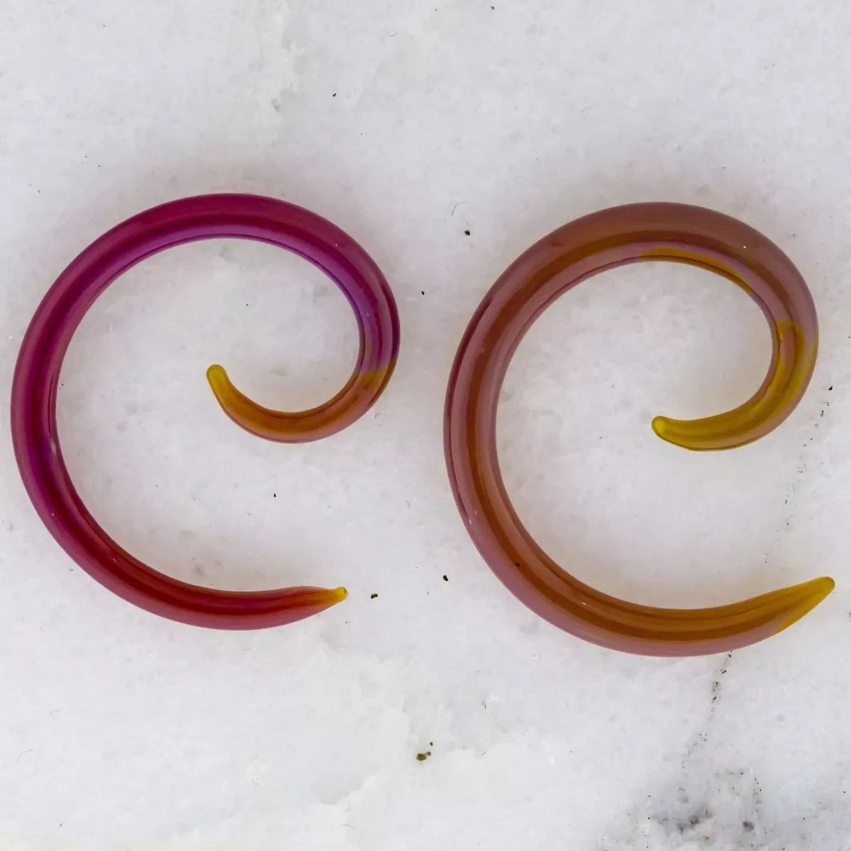 Tapers - Spirals Yellow Thai (Yellow And Purple) Borosilicate Glass Spirals - 1 Piece #SPLT#2 -Rebel Bod-RebelBod