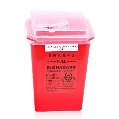 1 Quart Sharps Container Biohazard Needle Disposal