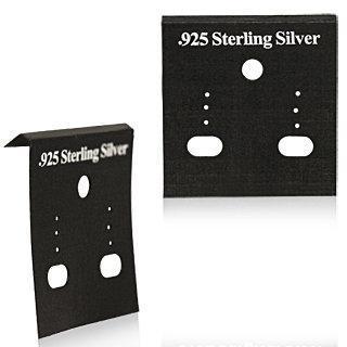 100pcs Black Plastic Earring Display Card - .925 Sterling Silver