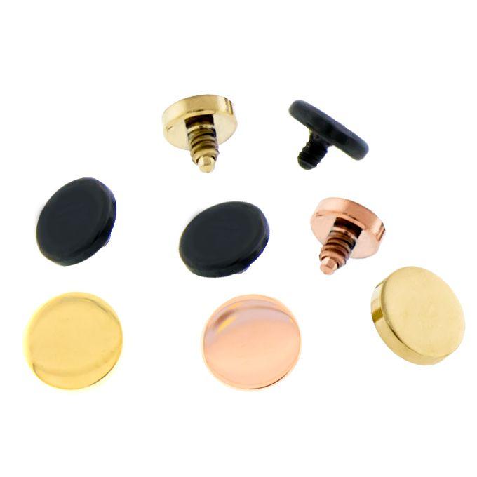 Body Jewelry Parts 10g, 12g, 14g and 16g, 18g  Pvd Coated Flat Titanium Replacement Disc - 1 Piece #SPLT#6 -Rebel Bod-RebelBod