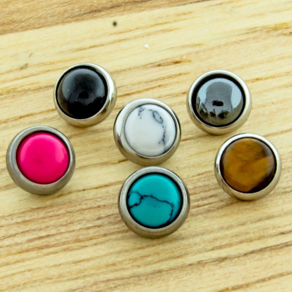 10g, 12g & 14g Titanium Cabochon Disc Internally Threaded - 1 Piece -Rebel Bod-RebelBod