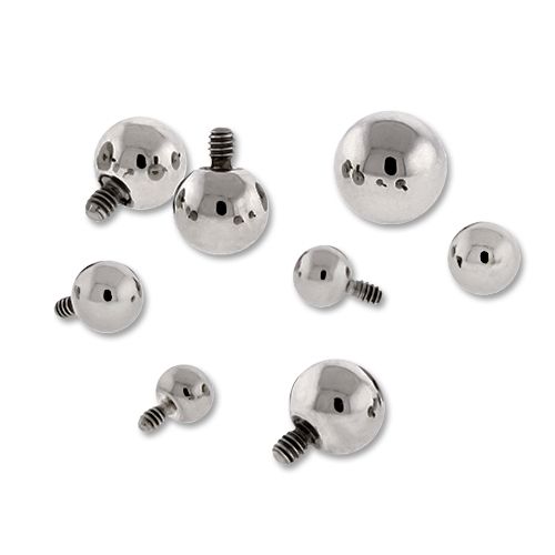 Body Jewelry Parts 10g, 12g & 14g Titanium Internally Threaded Plain Balls - 1 Piece #SPLT#6 -Rebel Bod-RebelBod