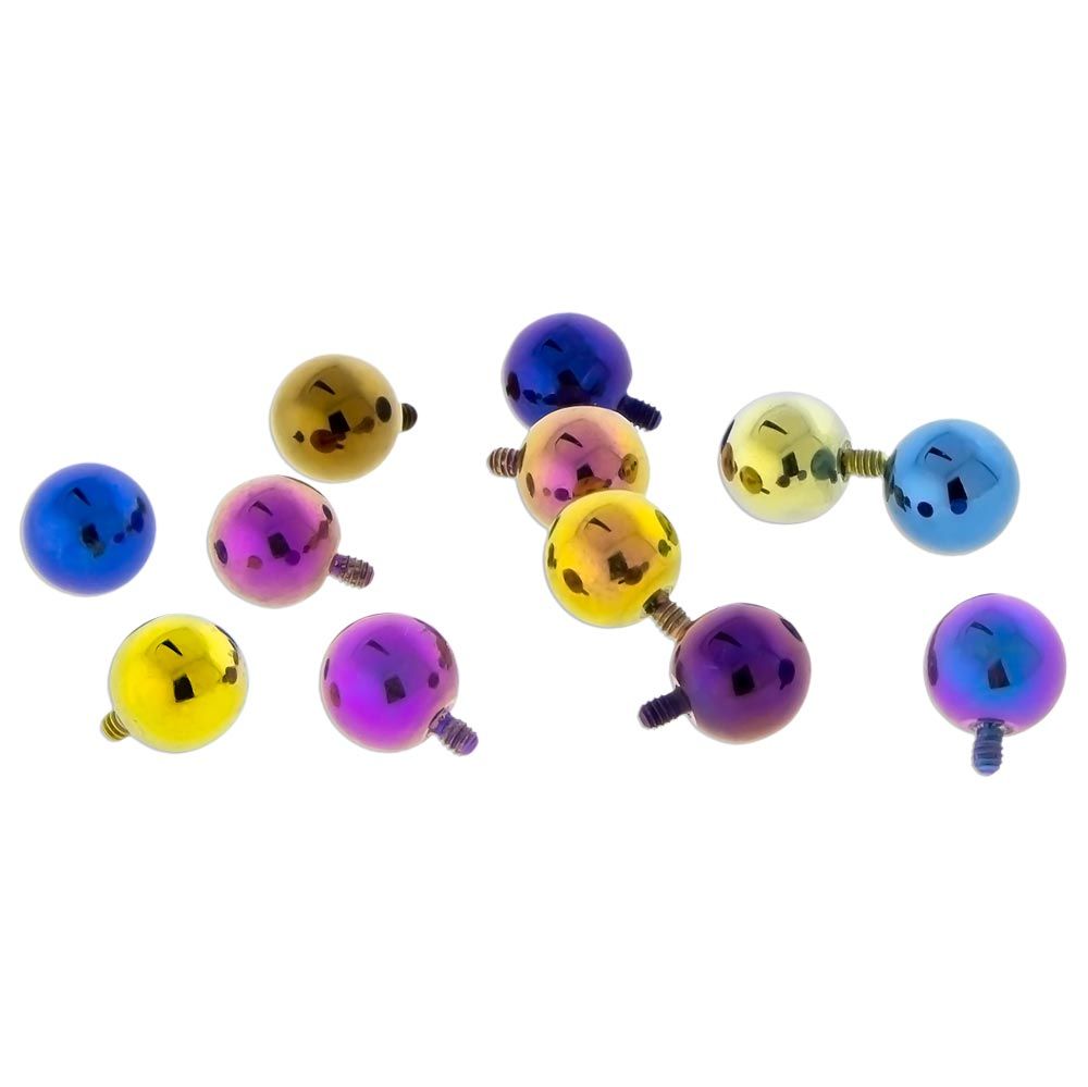 Body Jewelry Parts 10g, 12g & 14g Titanium Internally Threaded Plain Balls - 1 Piece #SPLT#6 -Rebel Bod-RebelBod