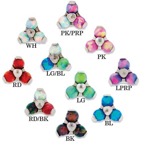10g, 12g & 14g Titanium Opal Trinity Replacement Heads - 1 Piece -Rebel Bod-RebelBod