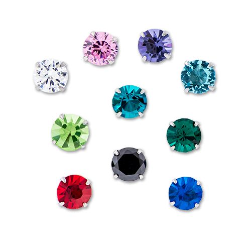 Body Jewelry Parts 10g/12g/14g  Titanium Prong Set Gem Replacement Heads - 1 Piece + -Rebel Bod-RebelBod