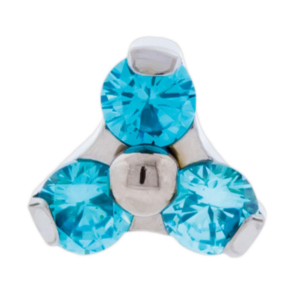 10g, 12g & 14g Titanium Trinity Gem Replacement Heads - 1 Piece -Rebel Bod-RebelBod