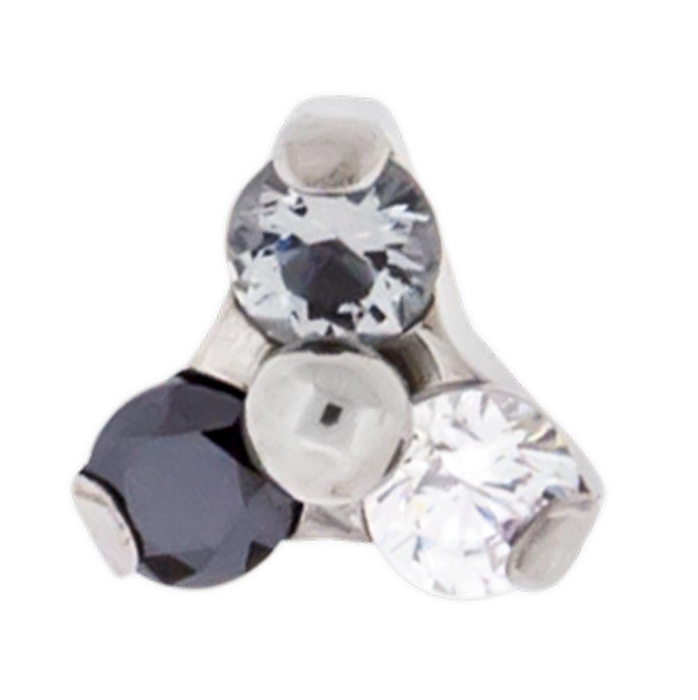 10g, 12g & 14g Titanium Trinity Gem Replacement Heads - 1 Piece -Rebel Bod-RebelBod