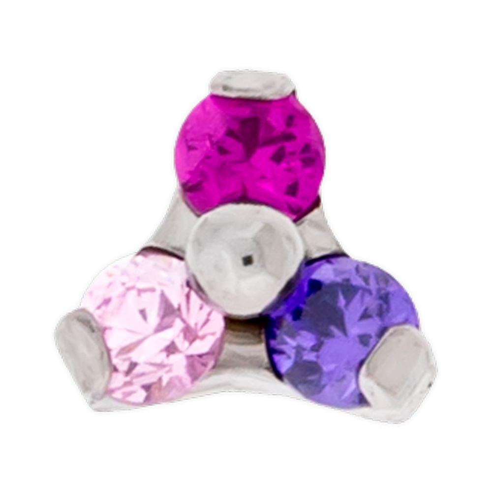 10g, 12g & 14g Titanium Trinity Gem Replacement Heads - 1 Piece -Rebel Bod-RebelBod