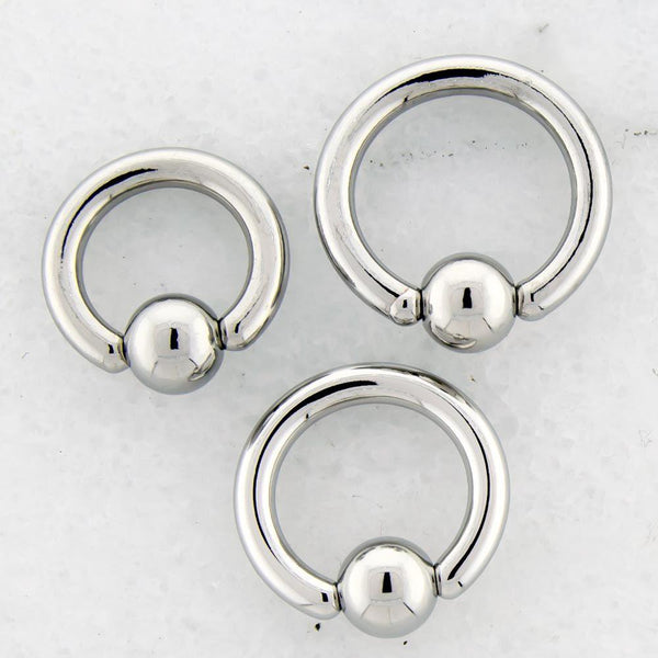 10g Hand Polished Steel Captive Bead Ring - 1 Piece - Rebel Bod