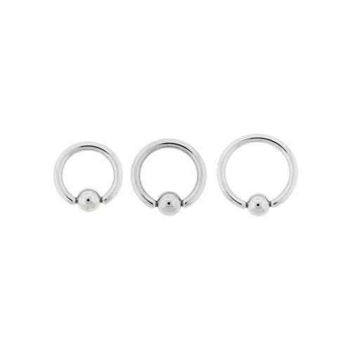 CAPTIVE BEAD RING 12g Hand Polished Captive Bead Ring - 1 Piece #SPLT -Rebel Bod-RebelBod