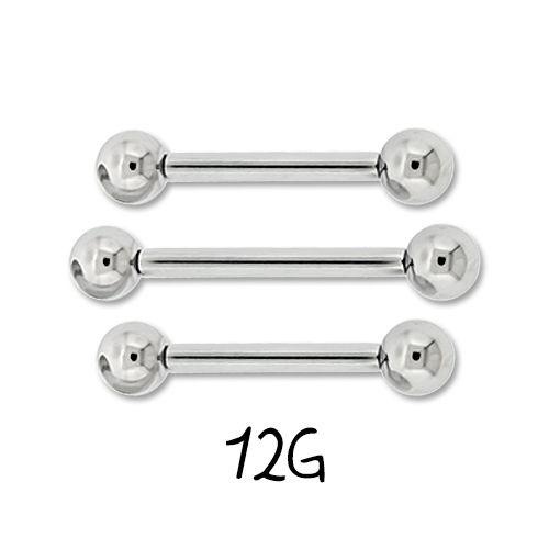 STRAIGHT BARBELL 12g Internally Threaded Steel Barbell - 1 Piece #SPLT#6 -Rebel Bod-RebelBod