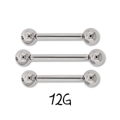 STRAIGHT BARBELL 12G Internally Threaded Titanium Barbell - 1 Piece -Rebel Bod-RebelBod