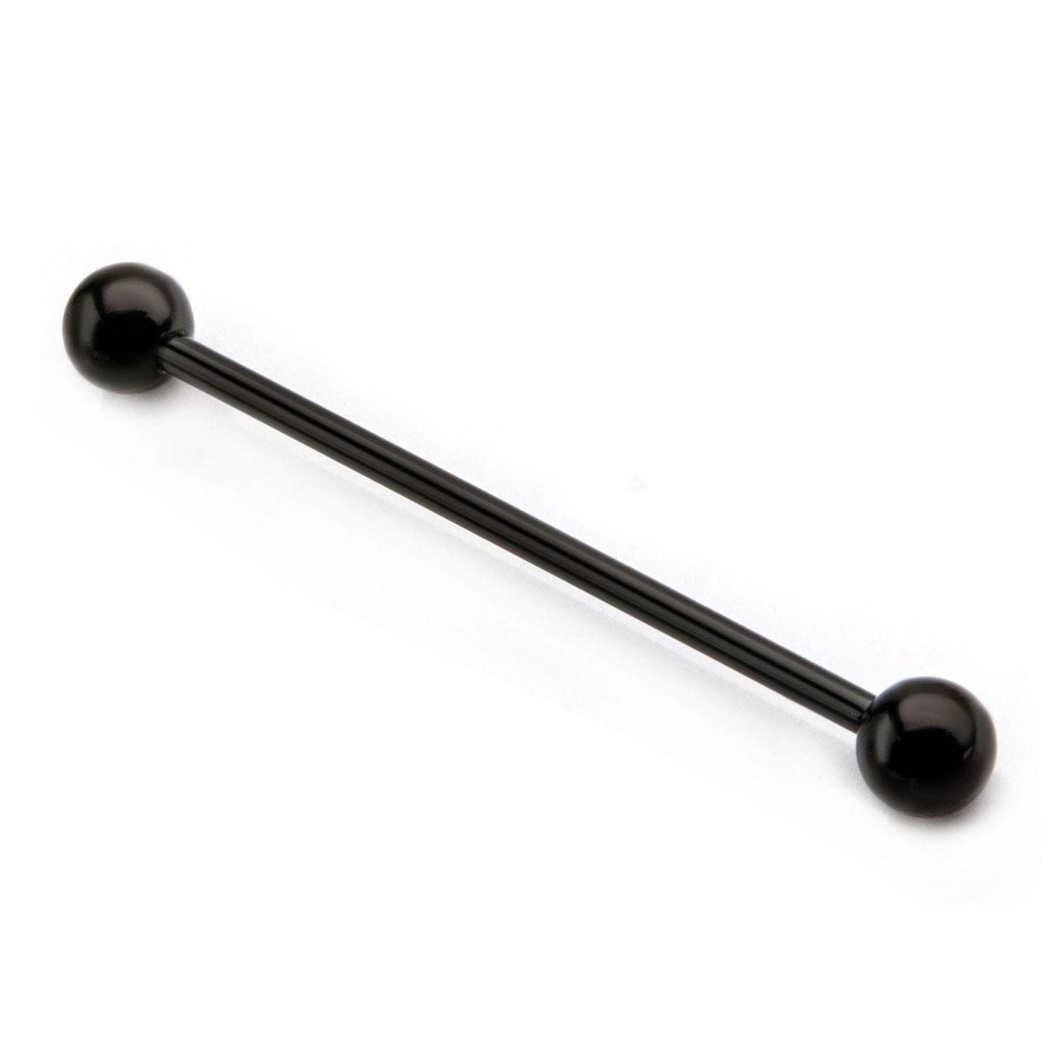 Indistrial Barbell 14g 1 3/8" Black Titanium Plated Industrial Barbell 5mm Ball ends -Rebel Bod-RebelBod