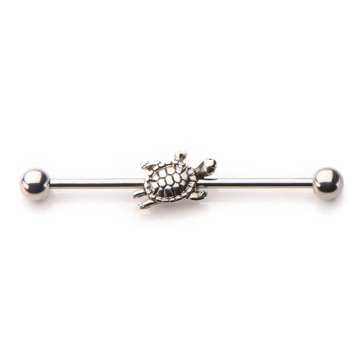 Indistrial Barbell 14g 1 38 Turtle Charm Industrial Barbell -Rebel Bod-RebelBod