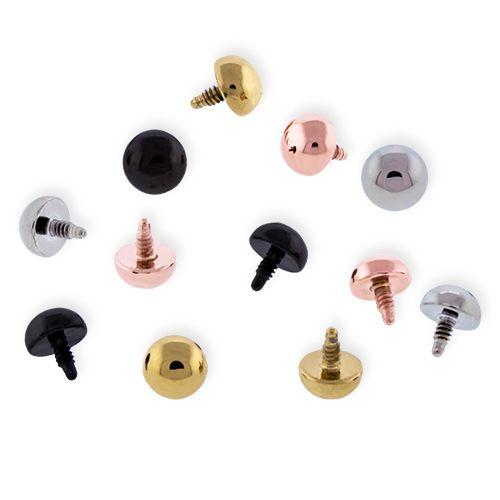 Body Jewelry Parts 14g, 12g and 10g Steel Dome Replacement Heads - 1 Piece #SPLT -Rebel Bod-RebelBod