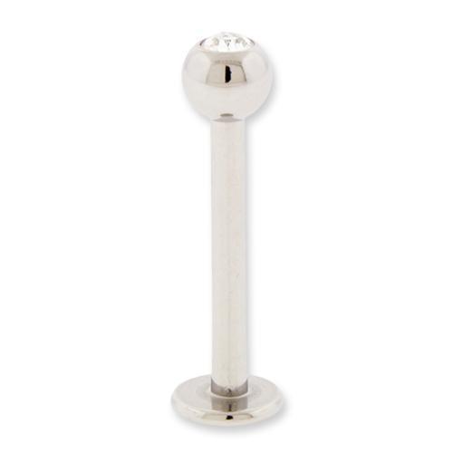 Labret Studs 14g 5mm Back Externally Threaded Clear Gem Labrets - 1 Piece #SPLT# ^ -Rebel Bod-RebelBod