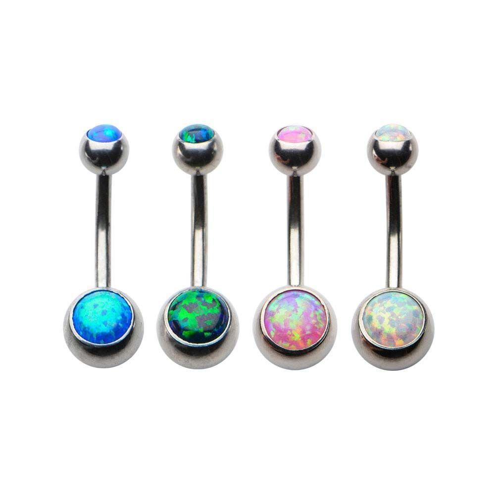 14g 7/16 Double Synthetic Opal Navel. sbvns4352opal
