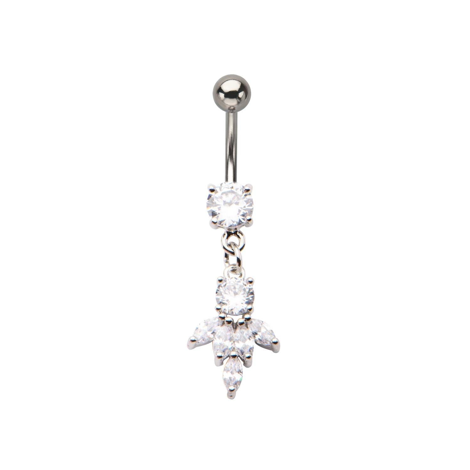 TBD-Belly 14g 716 Navel Cluster CZ Dangle Charm -Rebel Bod-RebelBod
