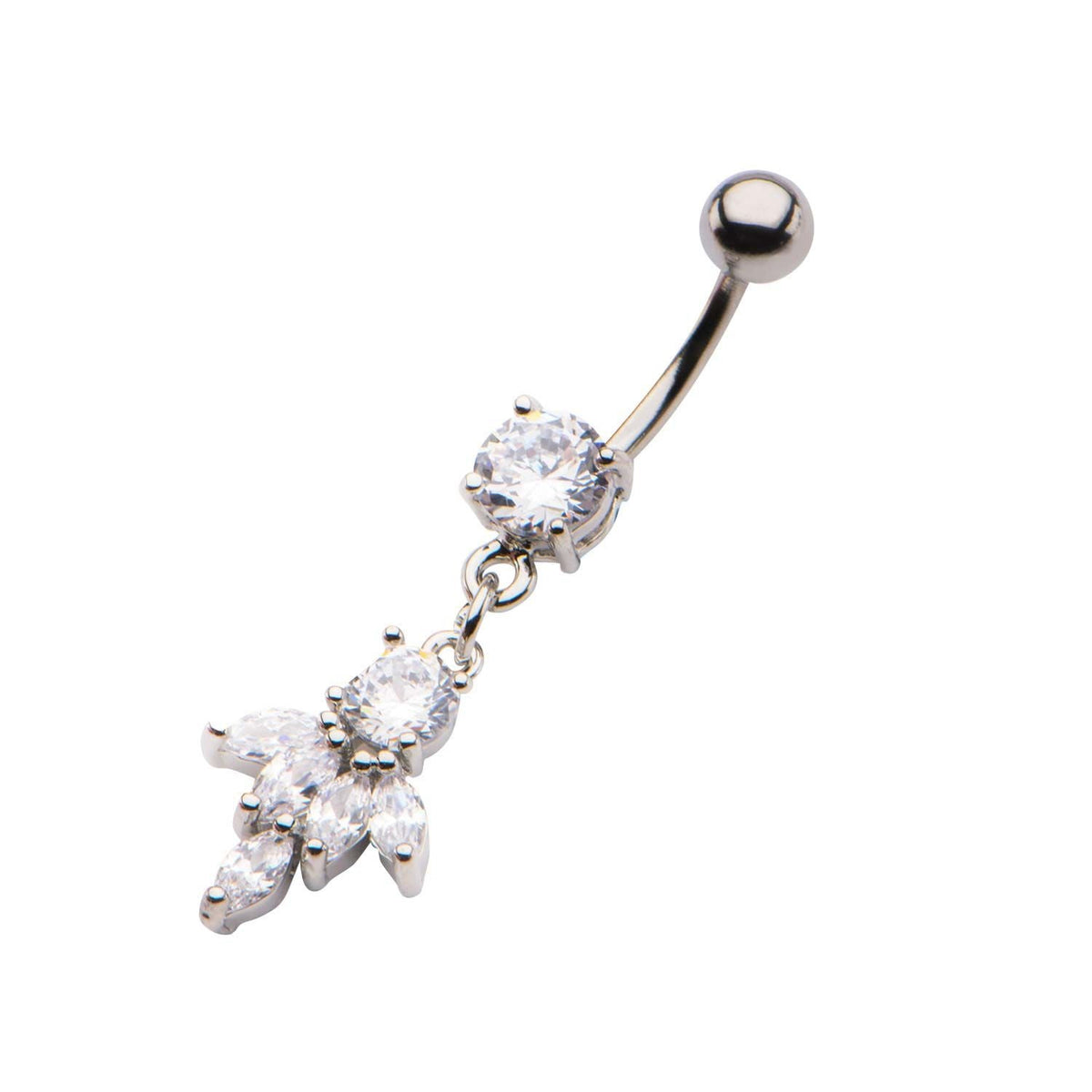 TBD-Belly 14g 716 Navel Cluster CZ Dangle Charm -Rebel Bod-RebelBod