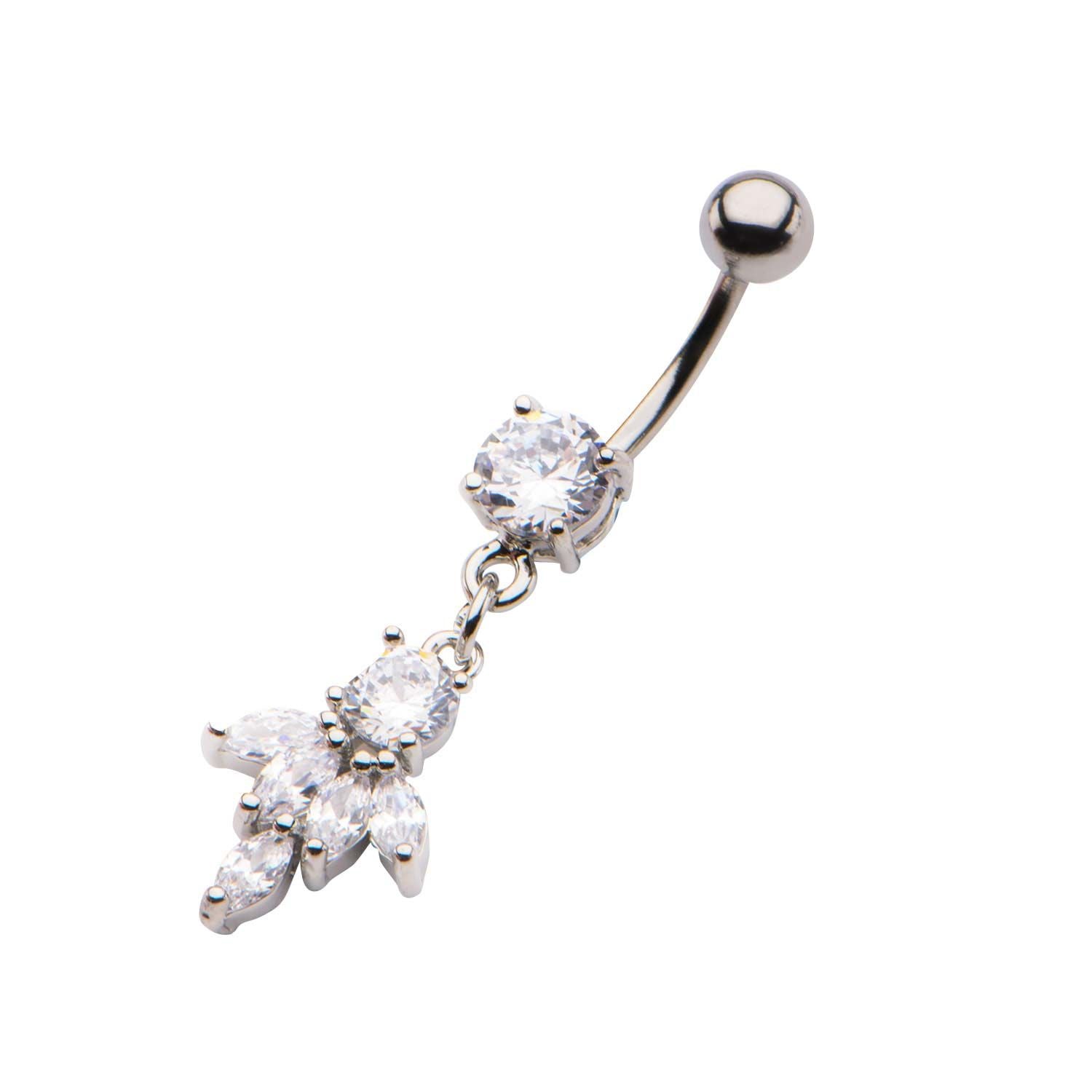TBD-Belly 14g 716 Navel Cluster CZ Dangle Charm -Rebel Bod-RebelBod
