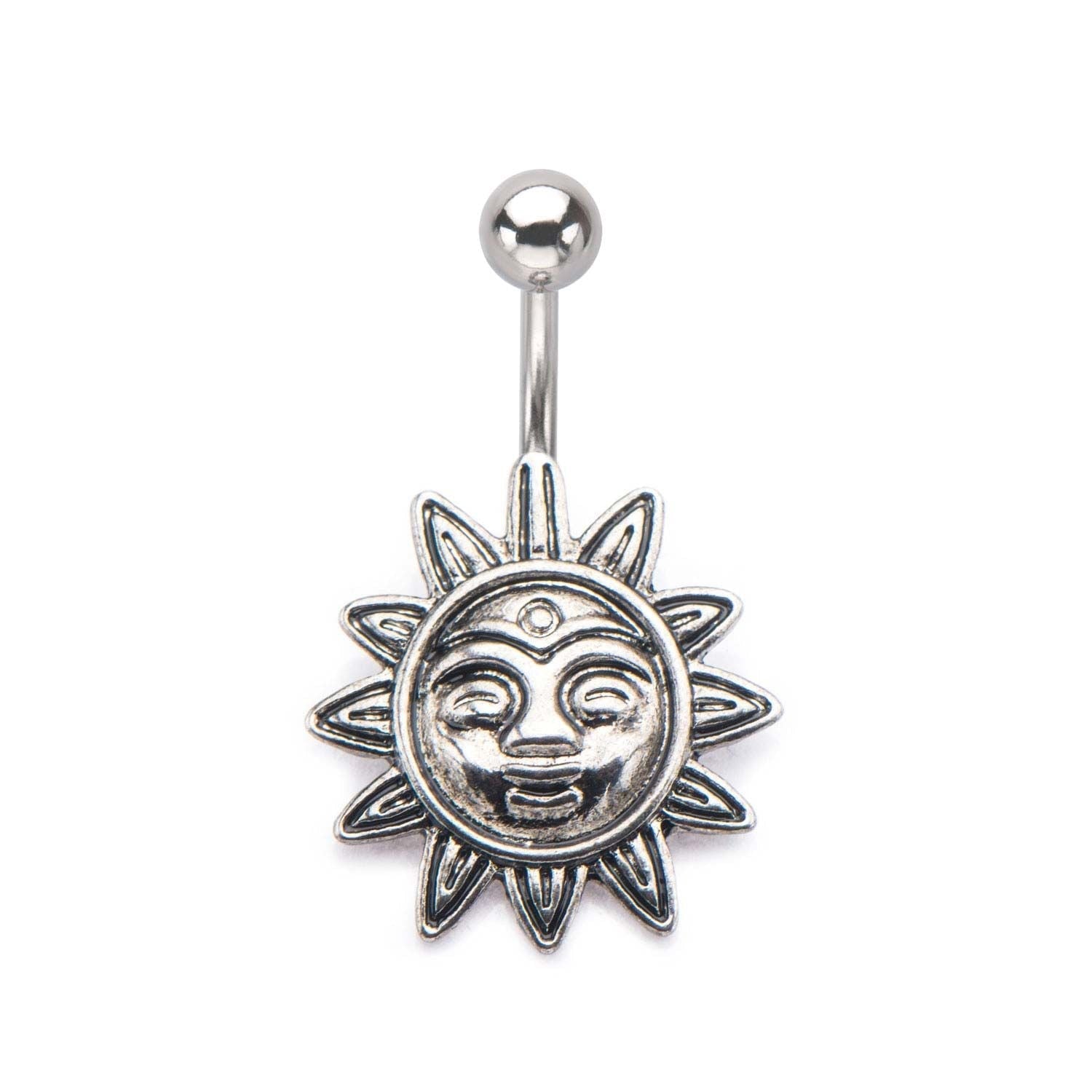 TBD-Belly 14g 716 Navel Tribal Sun Fixed Charm -Rebel Bod-RebelBod