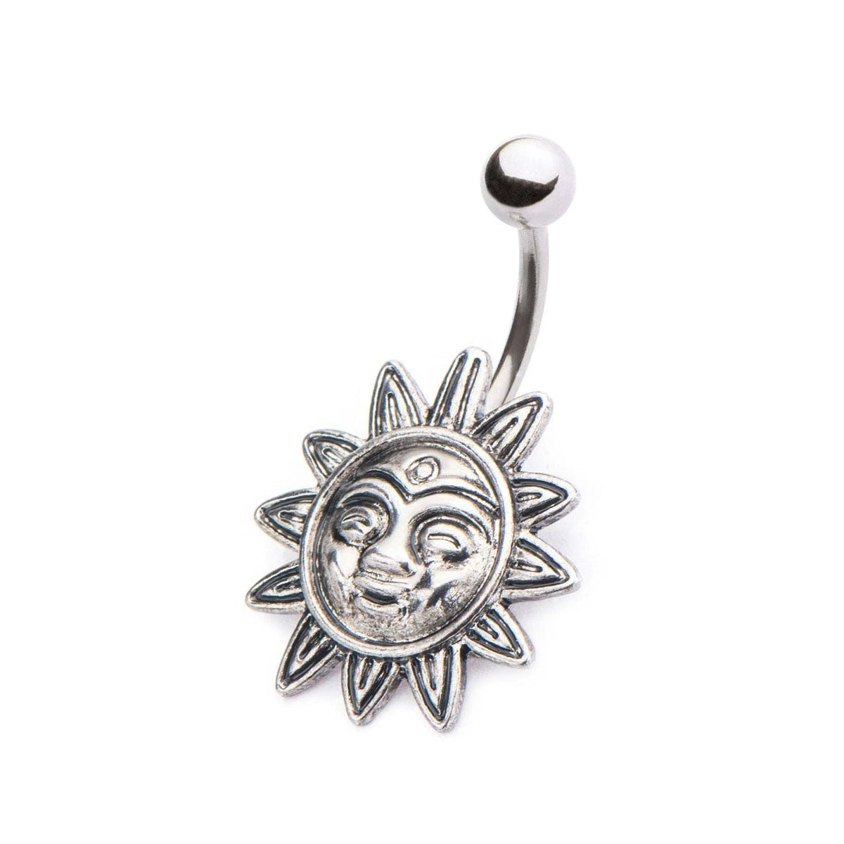TBD-Belly 14g 716 Navel Tribal Sun Fixed Charm -Rebel Bod-RebelBod