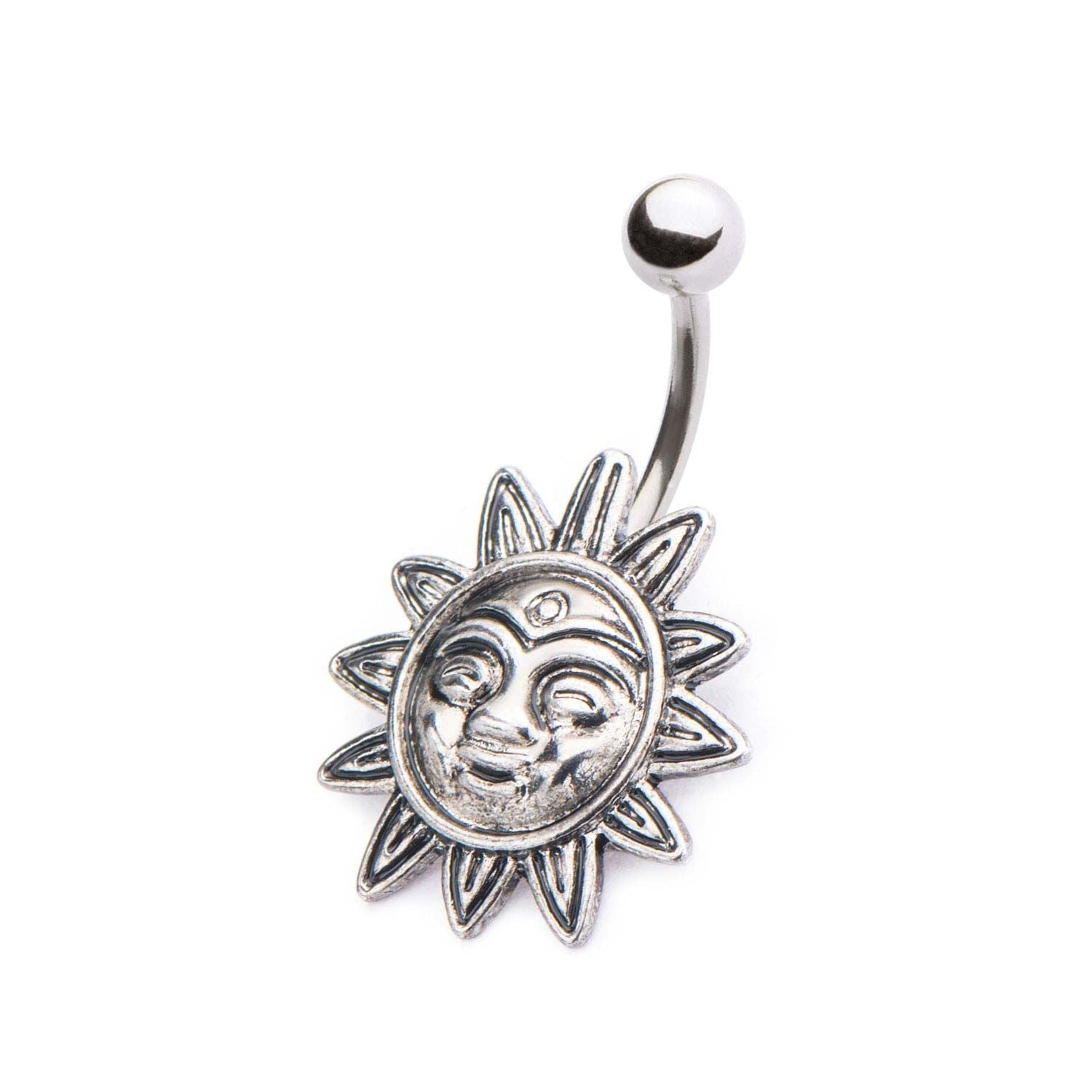 TBD-Belly 14g 716 Navel Tribal Sun Fixed Charm -Rebel Bod-RebelBod