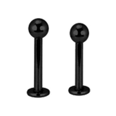 14g Black Labret Externally Threaded - 1 Piece - Rebel Bod