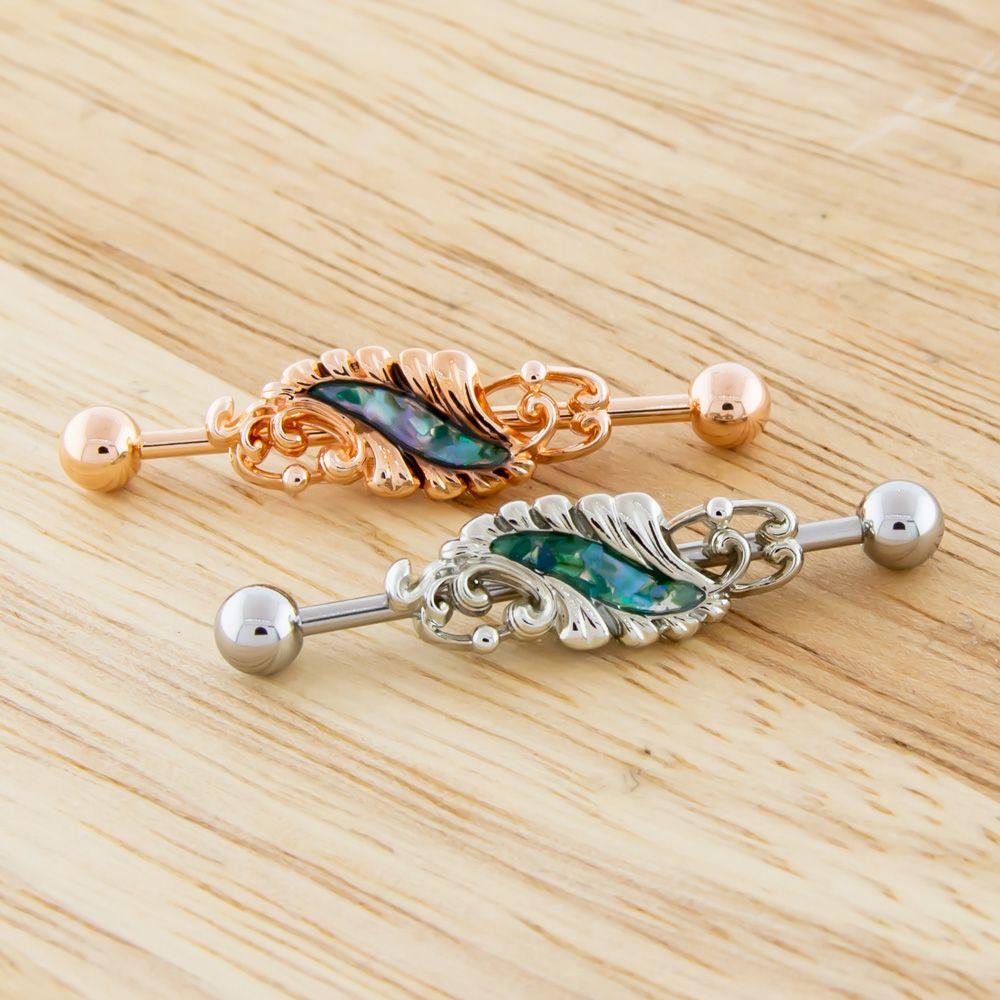 STRAIGHT BARBELL 14g Filigree Industrial Barbell - 1 Piece -Rebel Bod-RebelBod