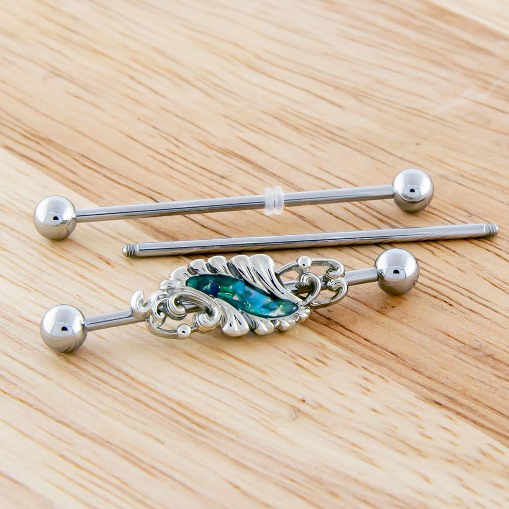 STRAIGHT BARBELL 14g Filigree Industrial Barbell - 1 Piece -Rebel Bod-RebelBod